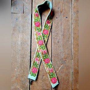 Sundance bag/ purse strap 48" floral. Embroidered